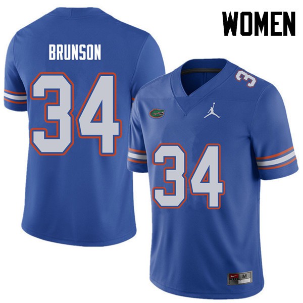 Jordan Brand Women #34 Lacedrick Brunson Florida Gators College Football Jerseys Royal